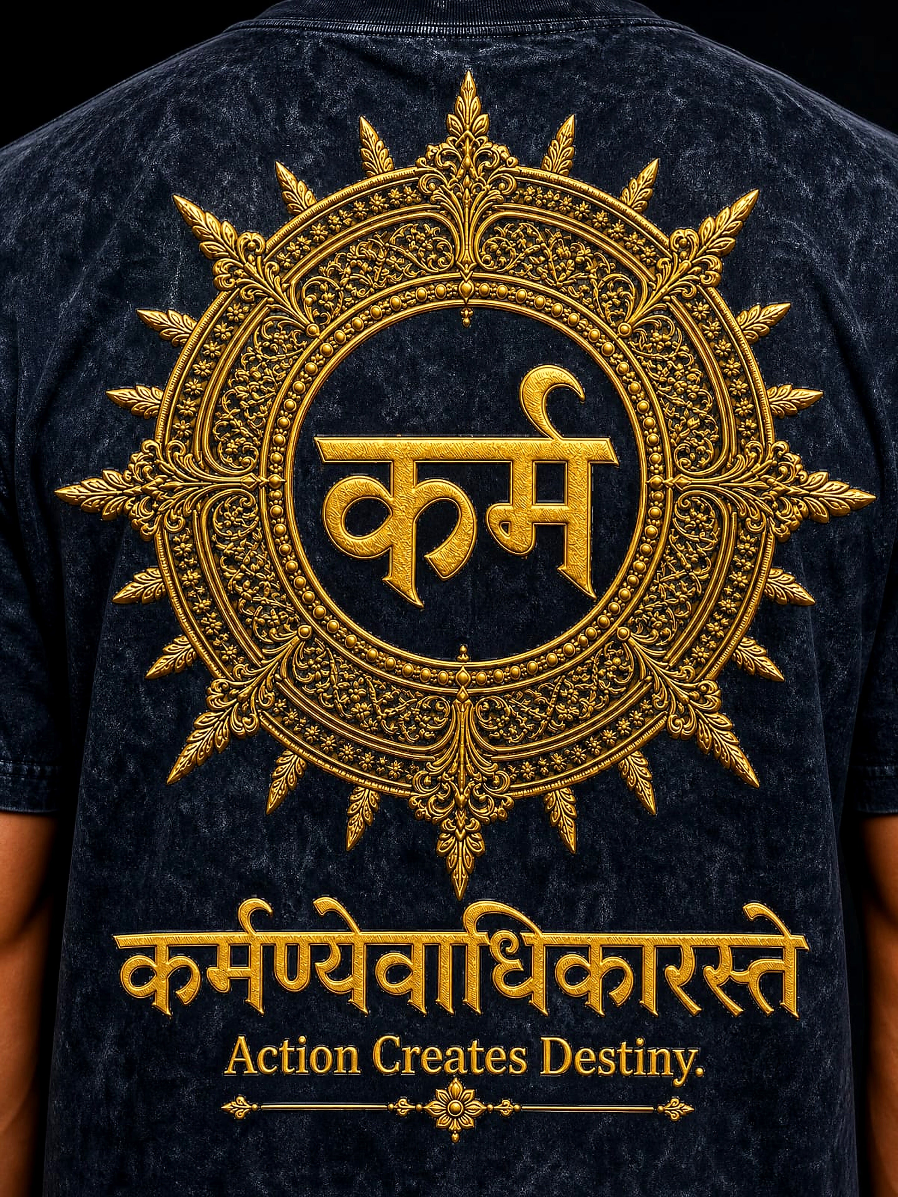 Karma Oversized Acid Wash T-Shirt – Action Creates Destiny Edition